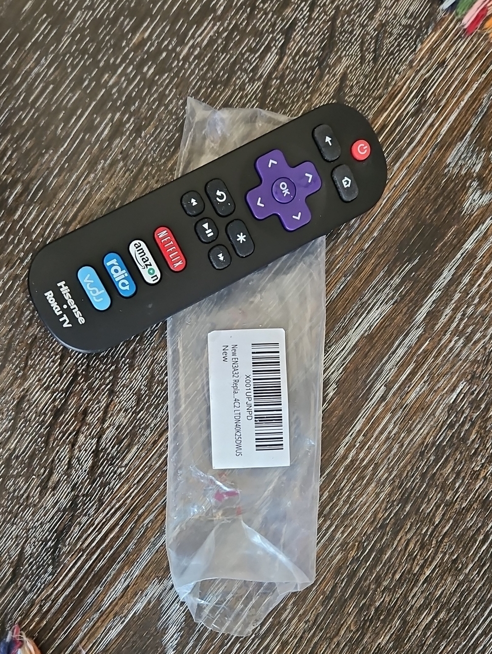 Roku TV Replacement Remote - Black with Purple Navigation